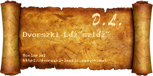 Dvorszki László névjegykártya